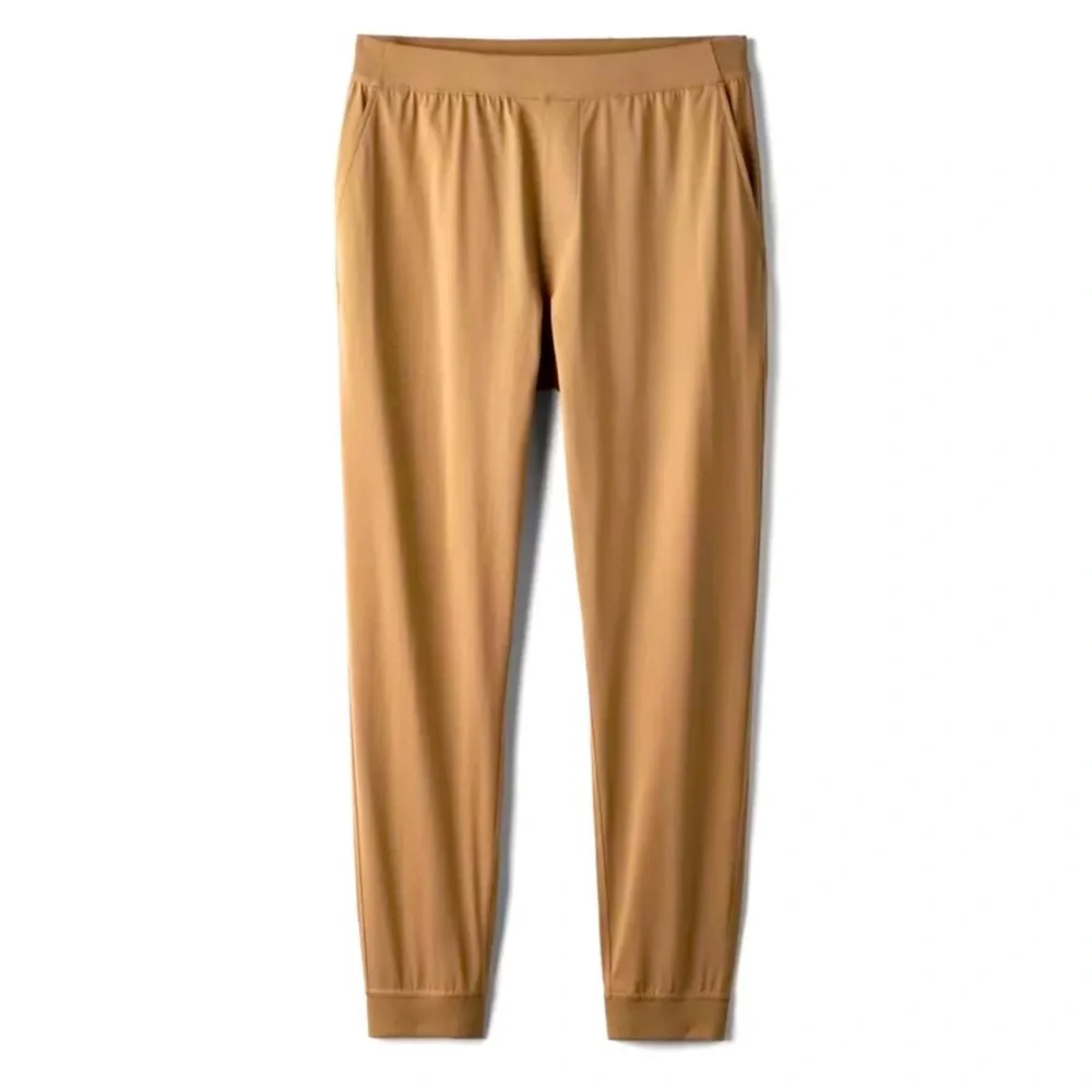 Rhone tan commuter performance joggers men's S pull on drawstring